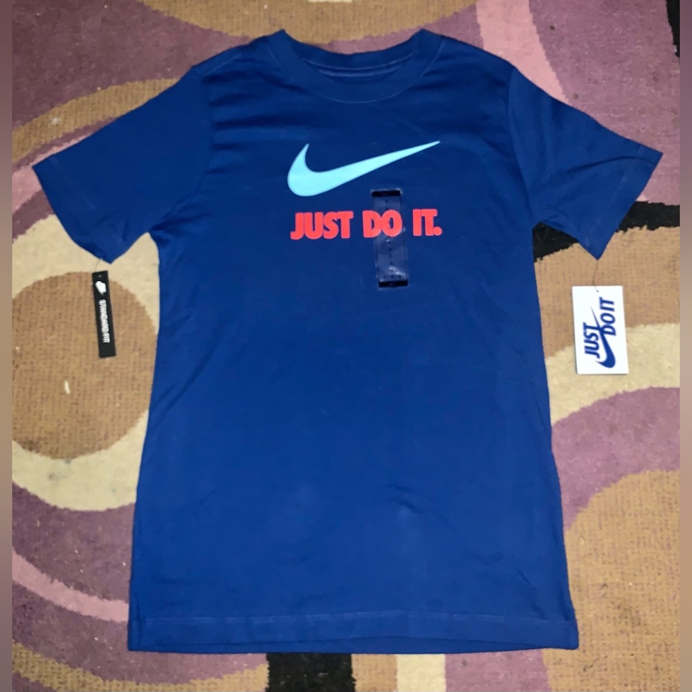 Boys Blue NIKE "JUST DO IT." T-Shirt -- Size Kids Large - NEW with Tags